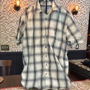 Carhartt Black and tan Casual Button Down Shirt. 2xl